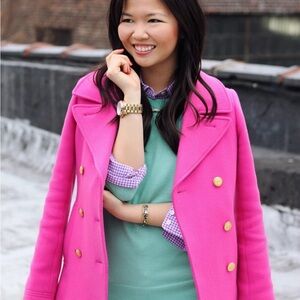 J. Crew Stadium Cloth by Nello Gori Wool Peacoat